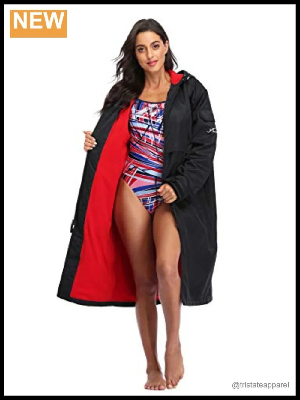 Waterproof Swim Parka Hooded Changing Robe YKK Zipper Quick Dry